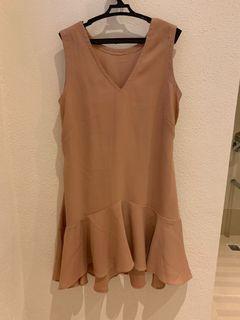 Nude Ruffle Dress