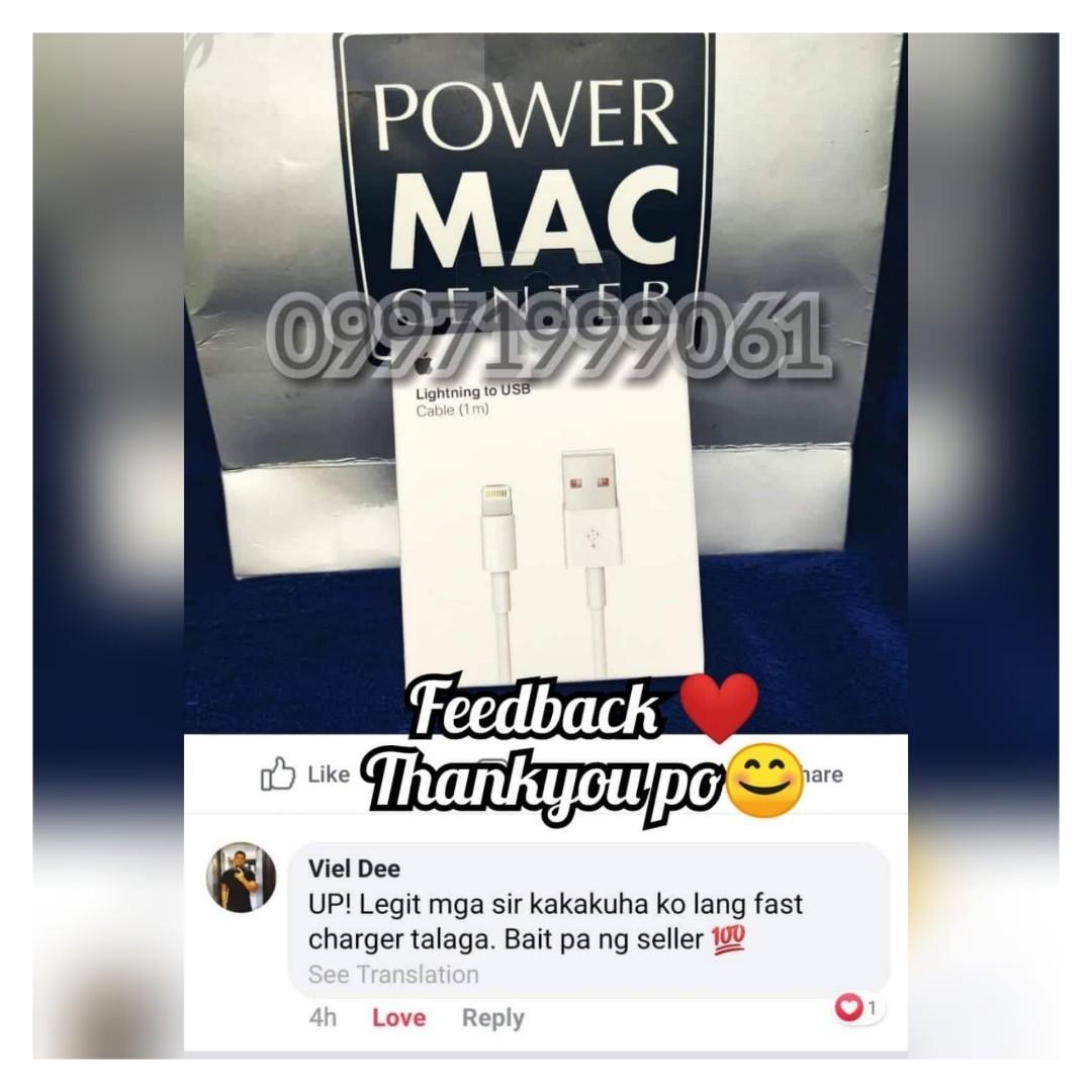 Original Apple lightning Cable with FREE CABLE PROTECTOR (Category: Cables & Adaptors) located in Manila. Submitted by ziabebshoptique (Listing ID 1109826468, Image 2). Description: LOOKING APPLE CHARGER ? HERE IT IS 👍 Guaranteed Original (Wag basta charger lang dapat original charger na) INSTANT FREEBIES 🥰 📍ONHAND APPLE USB LIGHTNING CABLE (Certified Original) with box and manual ➡Over 300+ pcs sold !! ➡With serial code and cable marks ✔ ➡Com
