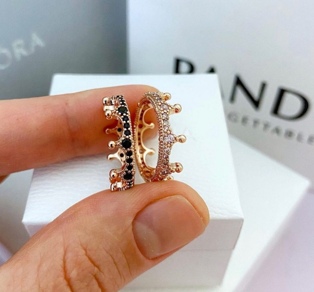 Pandora rose gold ring crown deals