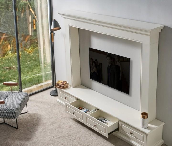 PO COTTAGE CRAFT COLONIAL FIREPLACE MANTEL TV CONSOLE CABINET VANILLA ...