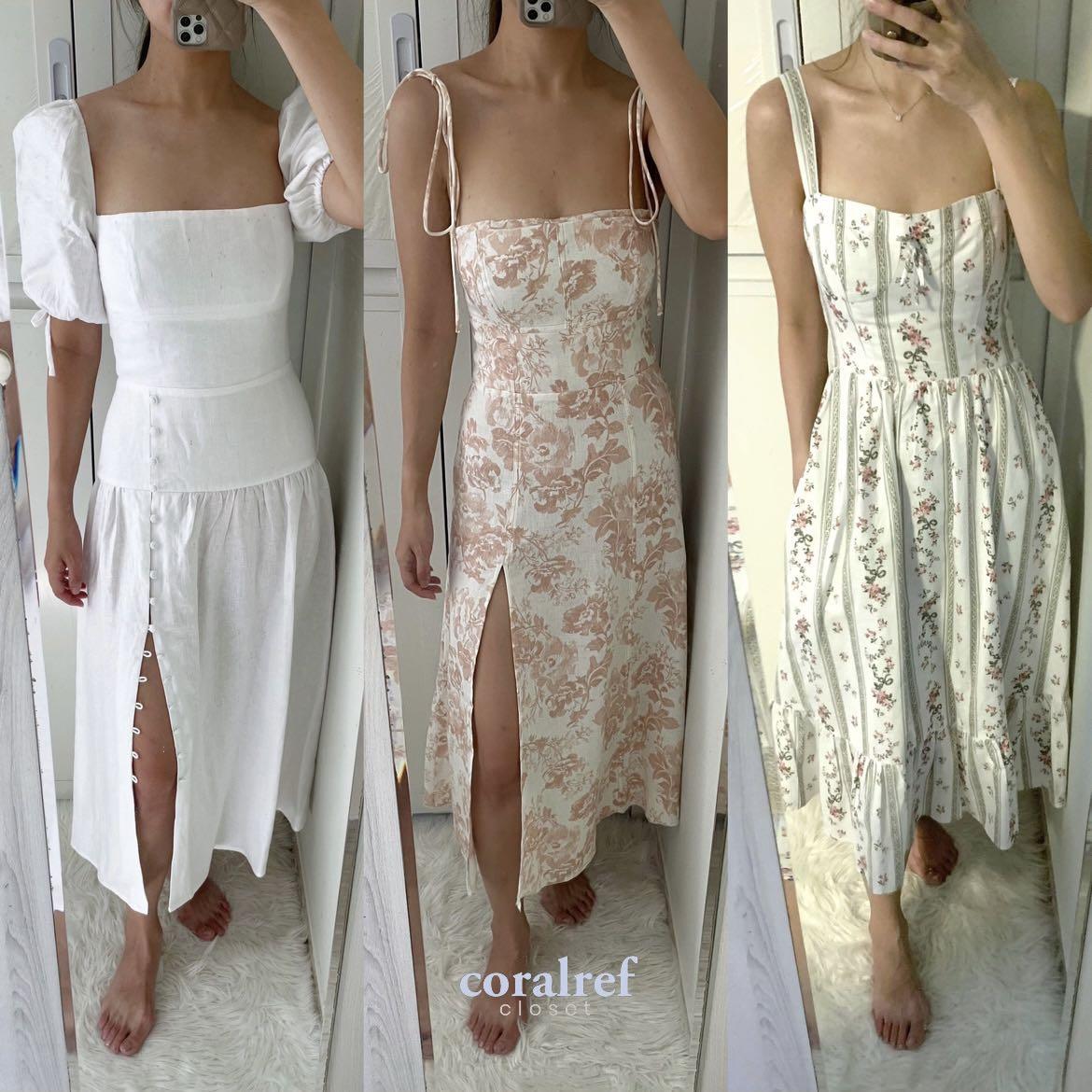 Linen Cotton Dresses Try ons RLP Reformation coralref Women s Fashion Dresses Sets Dresses on Carousell