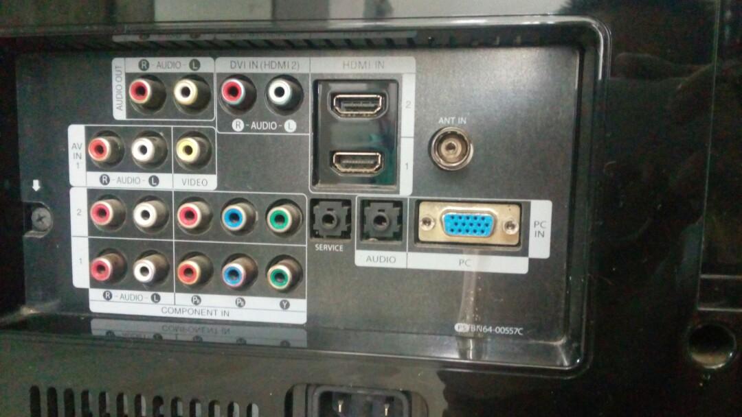 Samsung TV unit only - defective plastic screen (Category: TV) located in Manila. Submitted by fr33_lance (Listing ID 1109841889, Image 2). Description: 100% Samsung Thailand, defective plastic external screen, heavy in weight, complete input output terminals for multimedia use, as is where is condition, no power cord, common cord, same as cpu of computers. *see photos for details. *SEVERAL Connections for your Multi Media needs and Devices !!! *