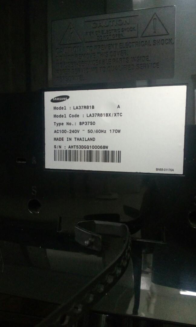 Samsung TV unit only - defective plastic screen (Category: TV) located in Manila. Submitted by fr33_lance (Listing ID 1109841889, Image 3). Description: 100% Samsung Thailand, defective plastic external screen, heavy in weight, complete input output terminals for multimedia use, as is where is condition, no power cord, common cord, same as cpu of computers. *see photos for details. *SEVERAL Connections for your Multi Media needs and Devices !!! *