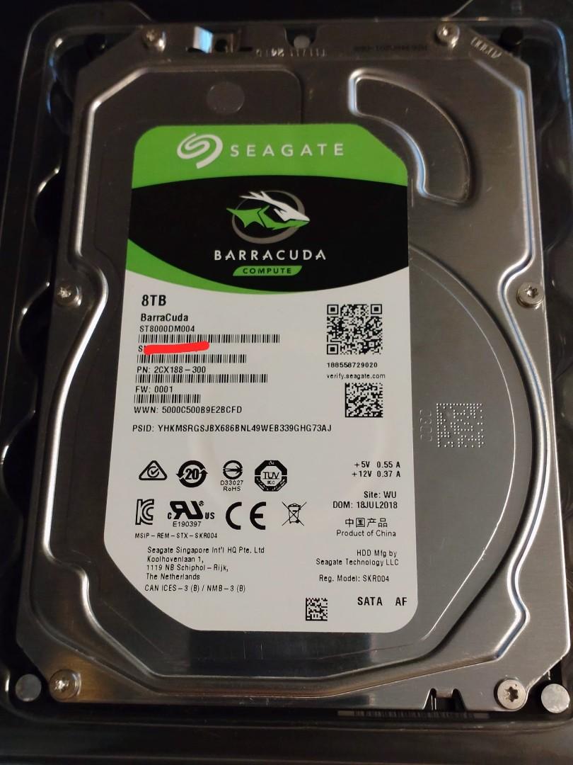 SEAGATE 8TB 3.5吋硬碟ST8000DM004一隻, 電腦＆科技, 電腦周邊及配件