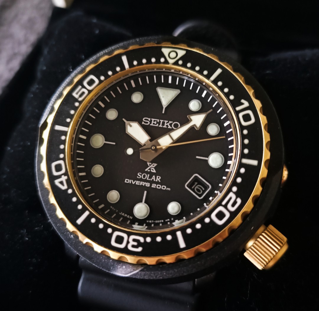Seiko Golden Tuna Solar Quartz Prospex Divers Watch SNE498P1 Men s Fashion Watches Accessories Watches on Carousell