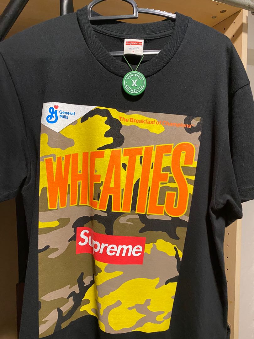 supreme wheaties tee black