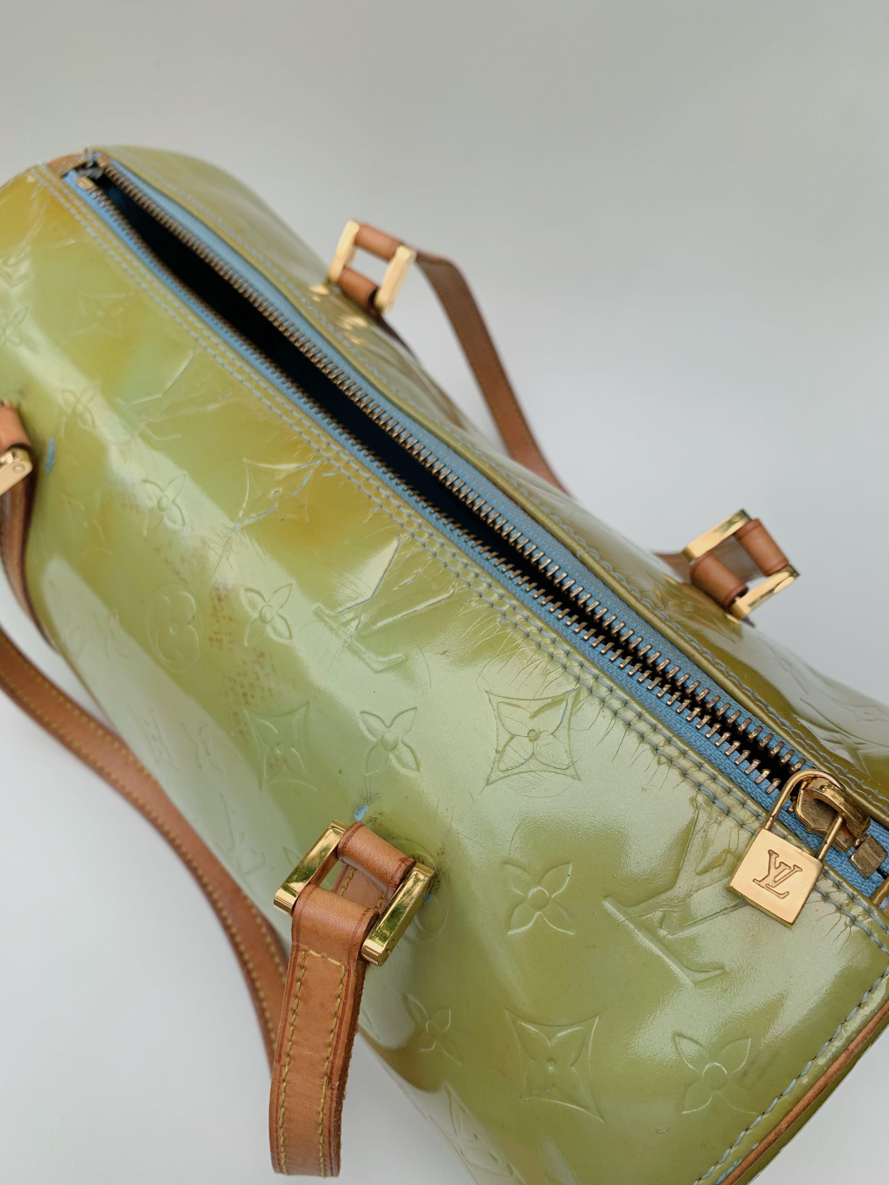 Papillon leather handbag Louis Vuitton Green in Leather - 20330825