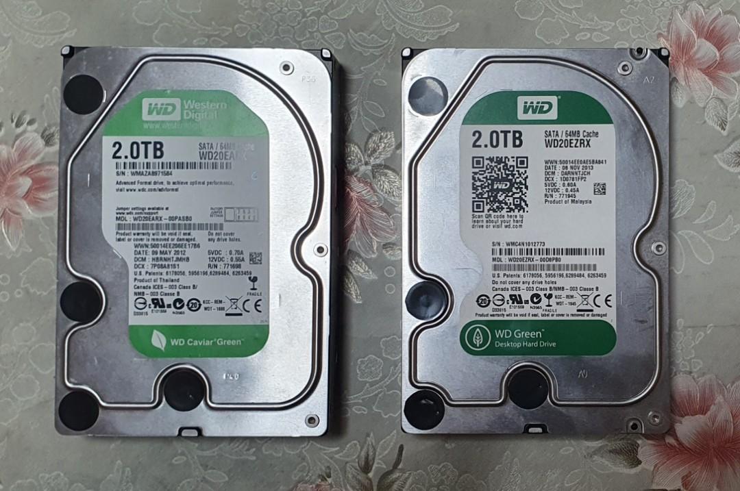 WD Green 2x 2TB Computers Tech Parts Accessories Hard Disks Thumbdrives on Carousell