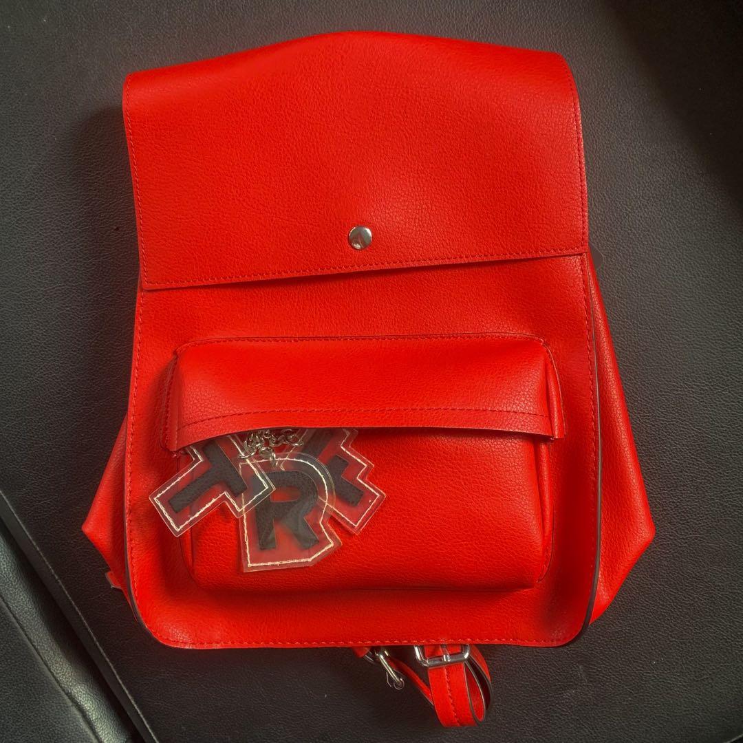 zara red backpack