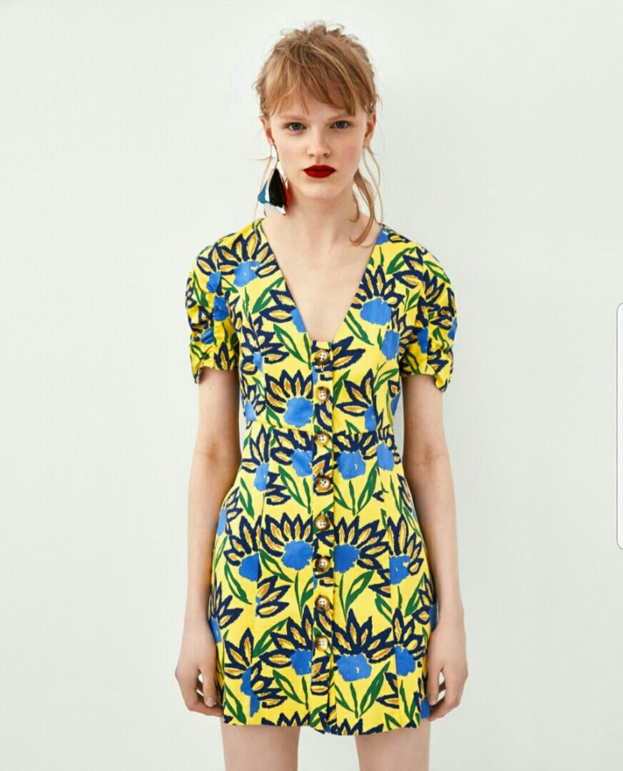 Zara floral button down dress outlet