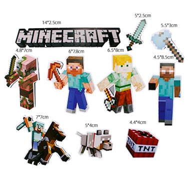 8 Types of 2D / 3D Minecraft / Game Characters cake toppers, Hobbies ...