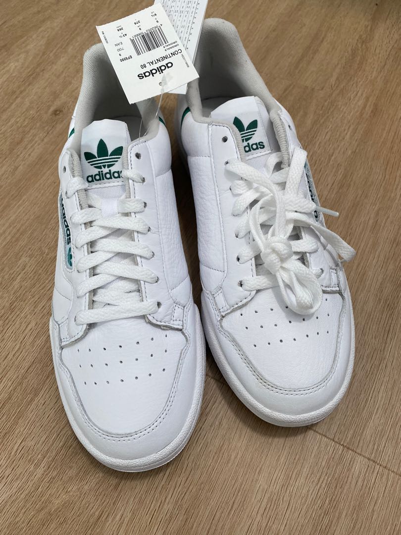 Adidas Continental 80 White/Green, Men's Fashion, Sneakers on