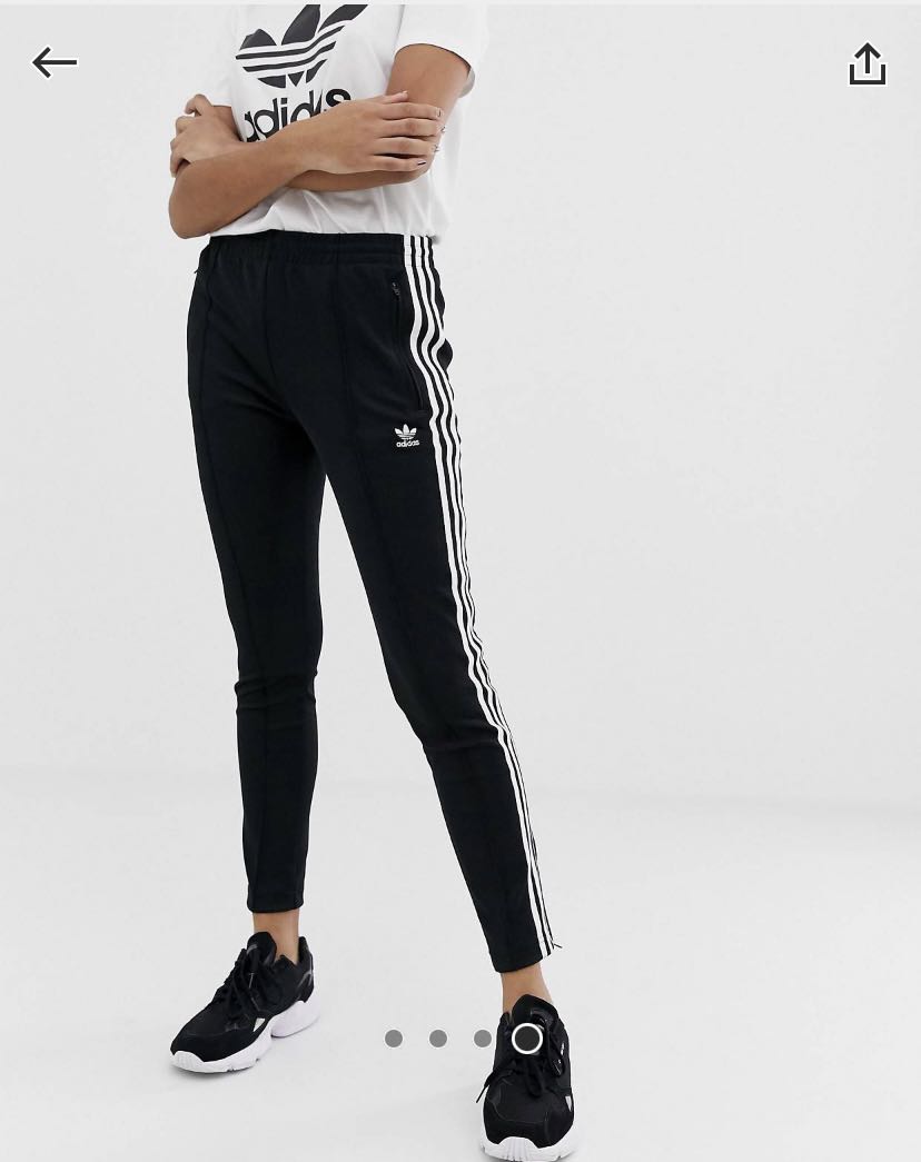 Adidas Originals Women s three stripe cigarette pants Women s Fashion Bottoms Jeans Leggings on Carousell