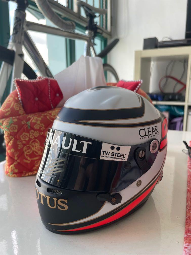 Arai helmet (Category: Vintage Collectibles) located in Singapore. Submitted by barcodee (Listing ID 1110051760, Image 2). Description: Kimi Raikkonen signed Lotus Helmet 2012 F1 No box This is a 1/2 Kimi Raikkonen 2012 helmet, it was given to VIP guests at Grand Prix. Thanks for looking..
