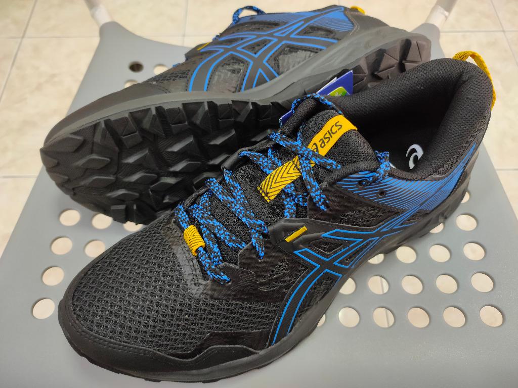 Asics Gel Sonoma 5 Black Blue Color Men Trail Running Shoe UK7
