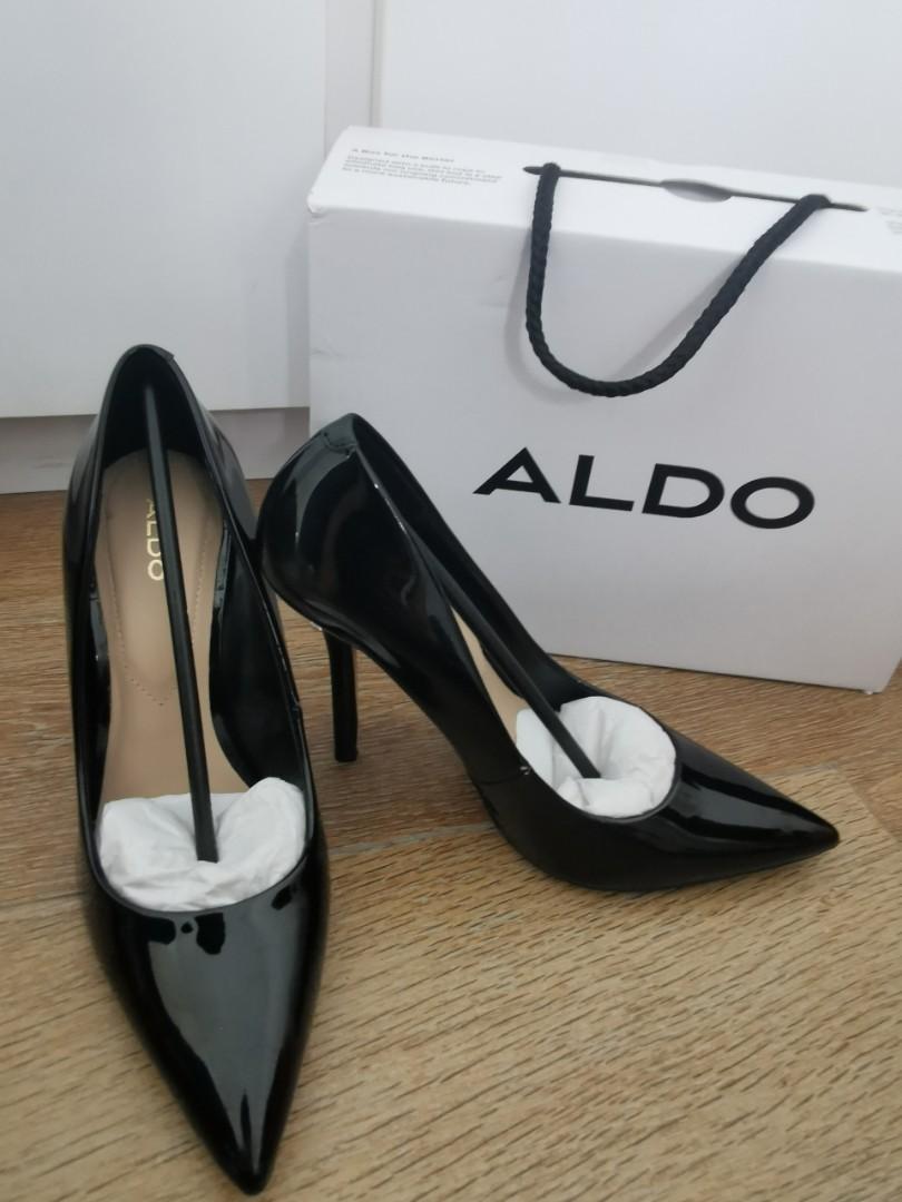 Authentic Aldo black patent leather pointed formal heels 4 inches size EU 35 US 5 UK 2