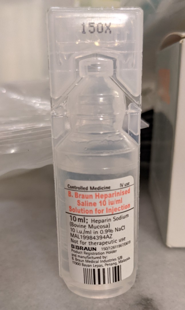 B. Braun Heparinised Saline 10 iu/ml, Health & Nutrition, Medical