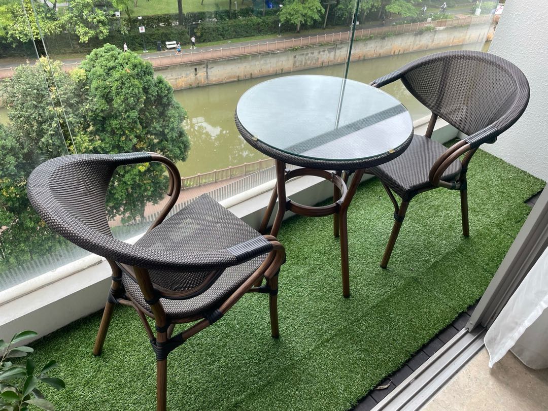 Balcony Table and Chair Set, Furniture & Home Living, Furniture, Tables