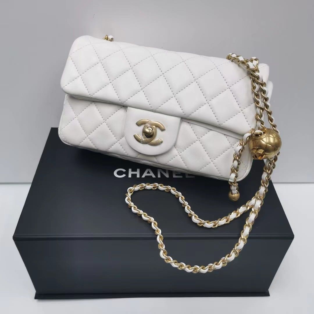 NWT 21B Chanel Classic Coco Pearl Crush Mini Flap Black Lambskin Crossbody   eBay
