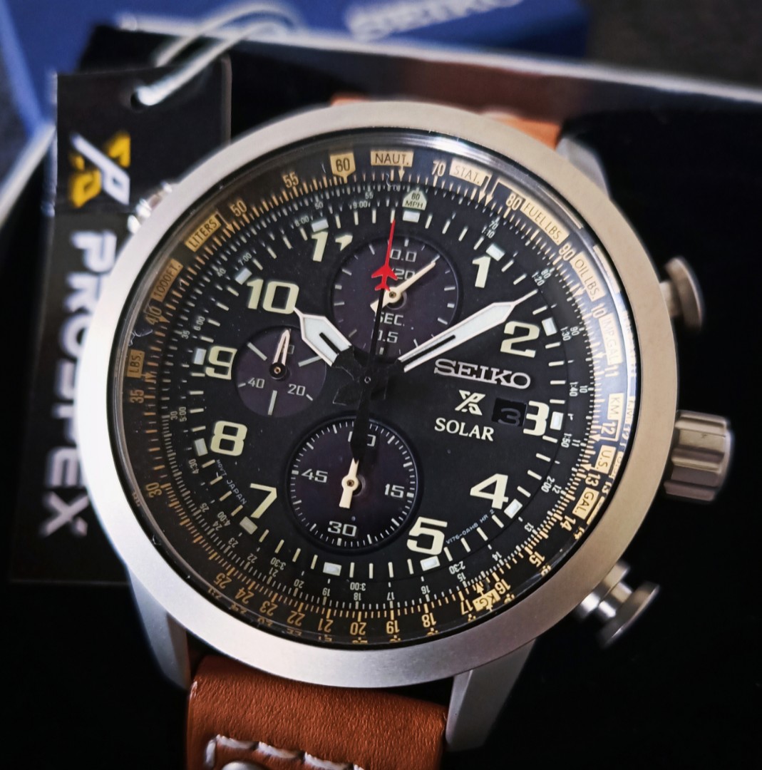 BNIB] Seiko Flightmaster Solar Quartz Prospex Chronograph Flight Watch  SSC421P1, Men's Fashion, Watches & Accessories, Watches on Carousell
