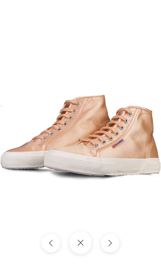 BNIB SUPERGA X ALEXA CHUNG SATIN HIGH CUT BALLERINA PINK Size 40