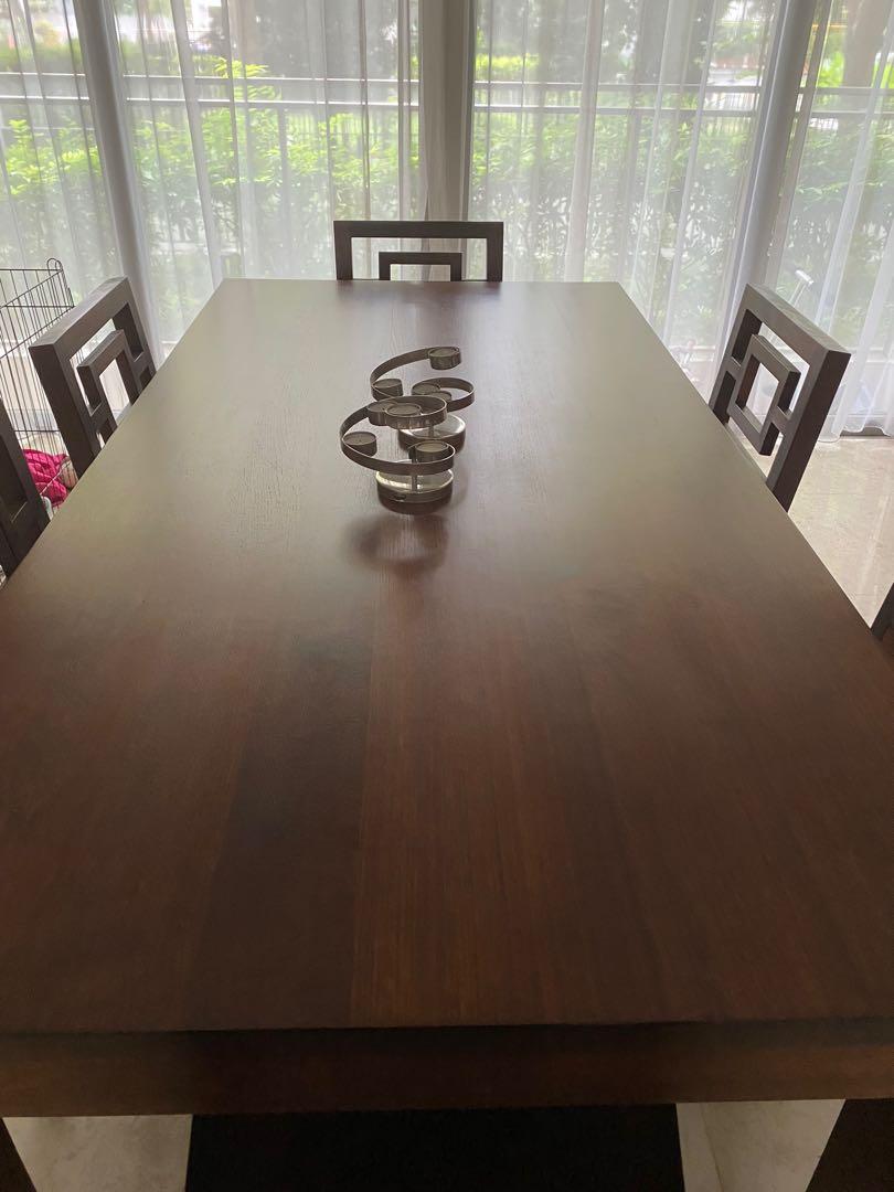 Burmese Teak Dining Table and Chairs, Furniture & Home Living