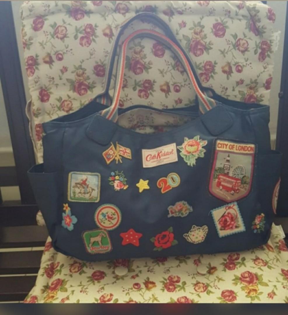 Cath Kidston limited edition 20th Birthday Day tote shoulder Bag With Patches Navy color