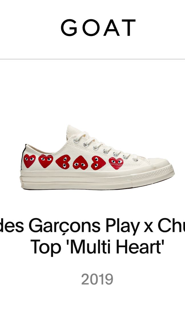cdg converse multi heart low