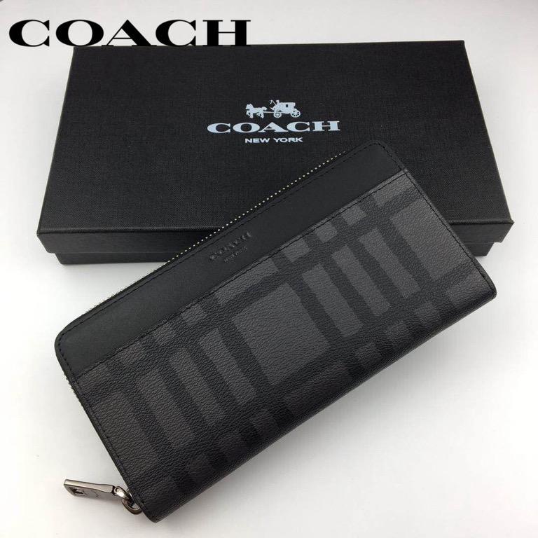 Coach original purse long wallet men zipper wallet lattice shape in stock  22533, Men's Fashion, Watches & Accessories, Wallets & Card Holders on  Carousell