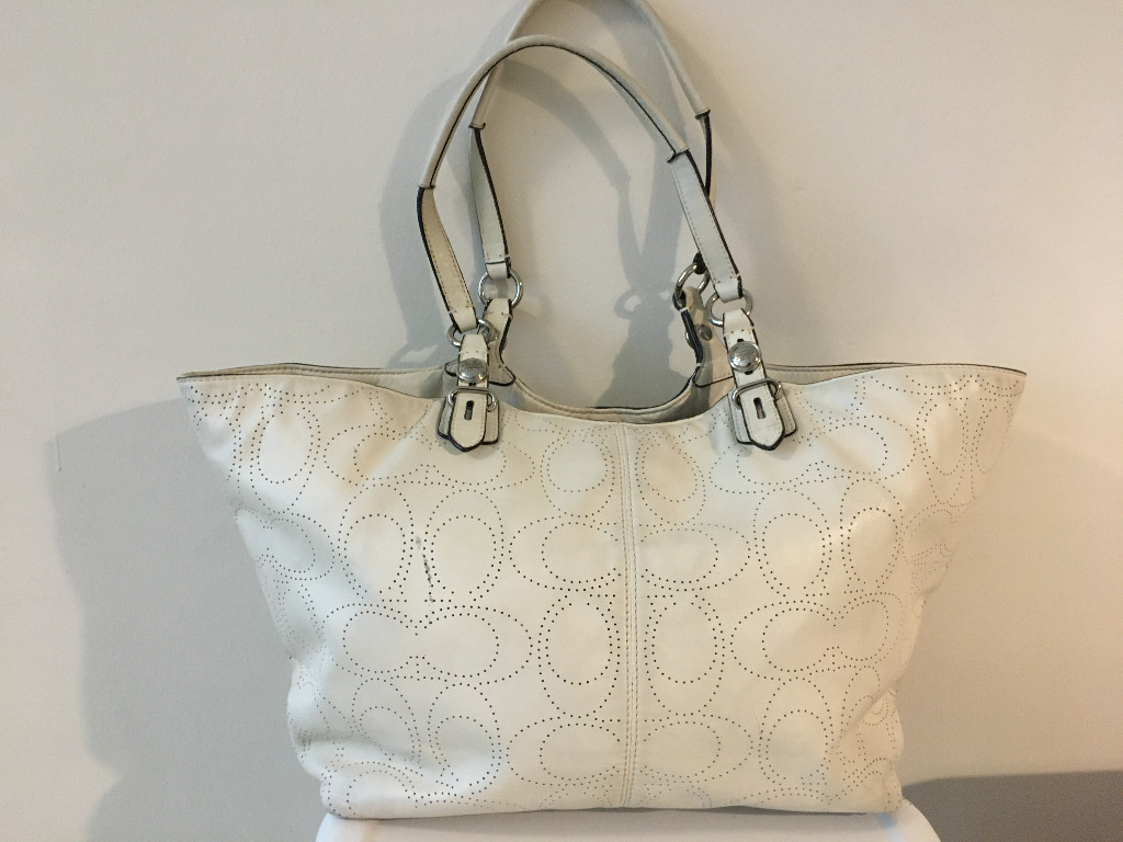 Coach Perforated Carly Leather Tote F16598 Luxury Bags Wallets On Carousell