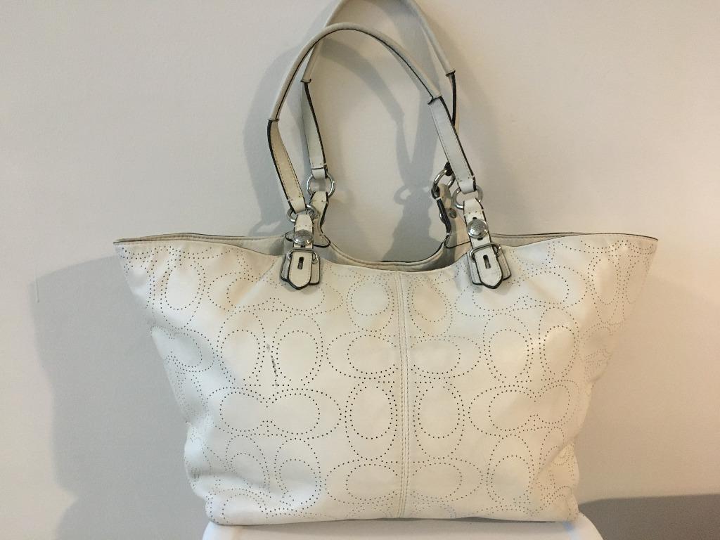 Coach perforated clearance tote