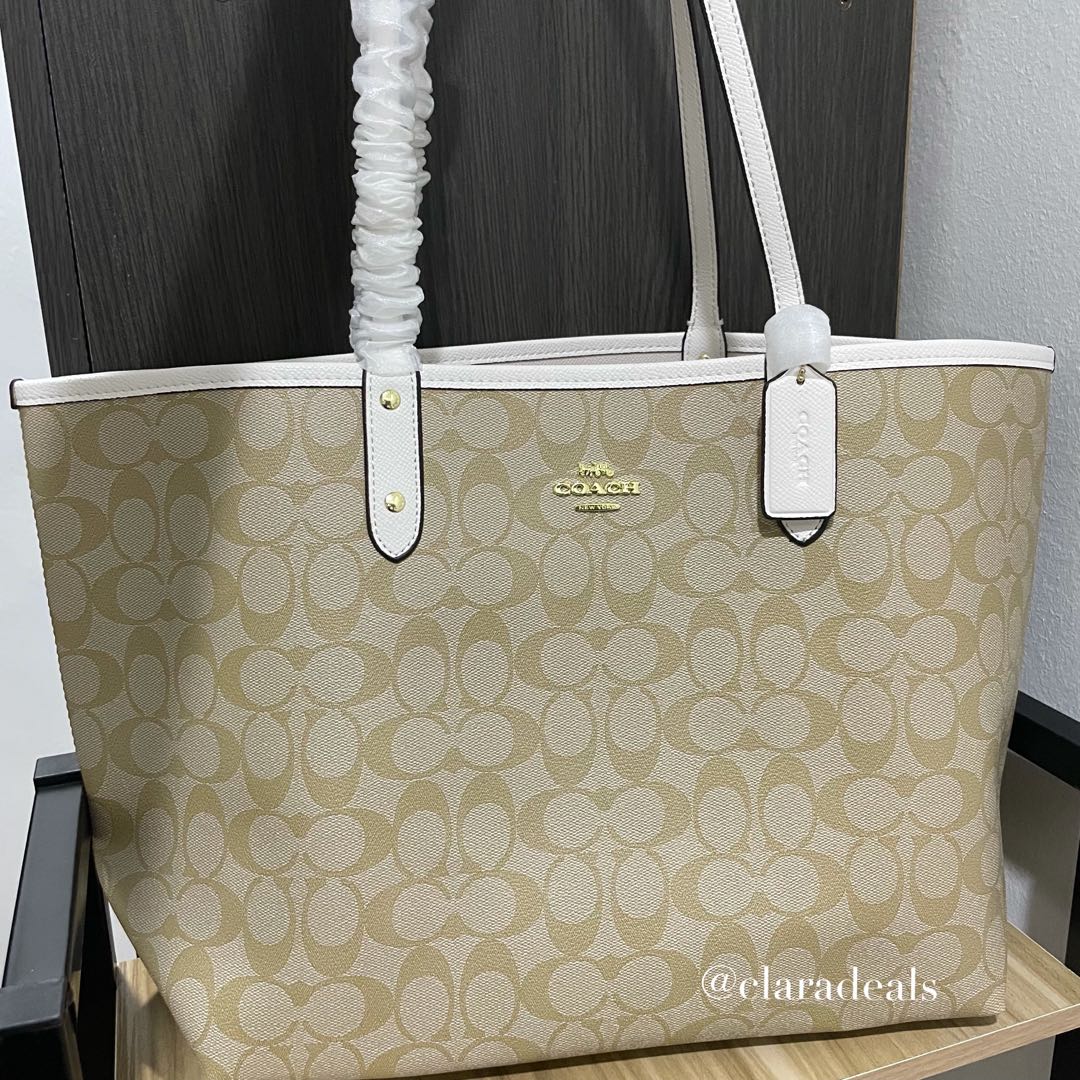 Coach reversible tote deals white