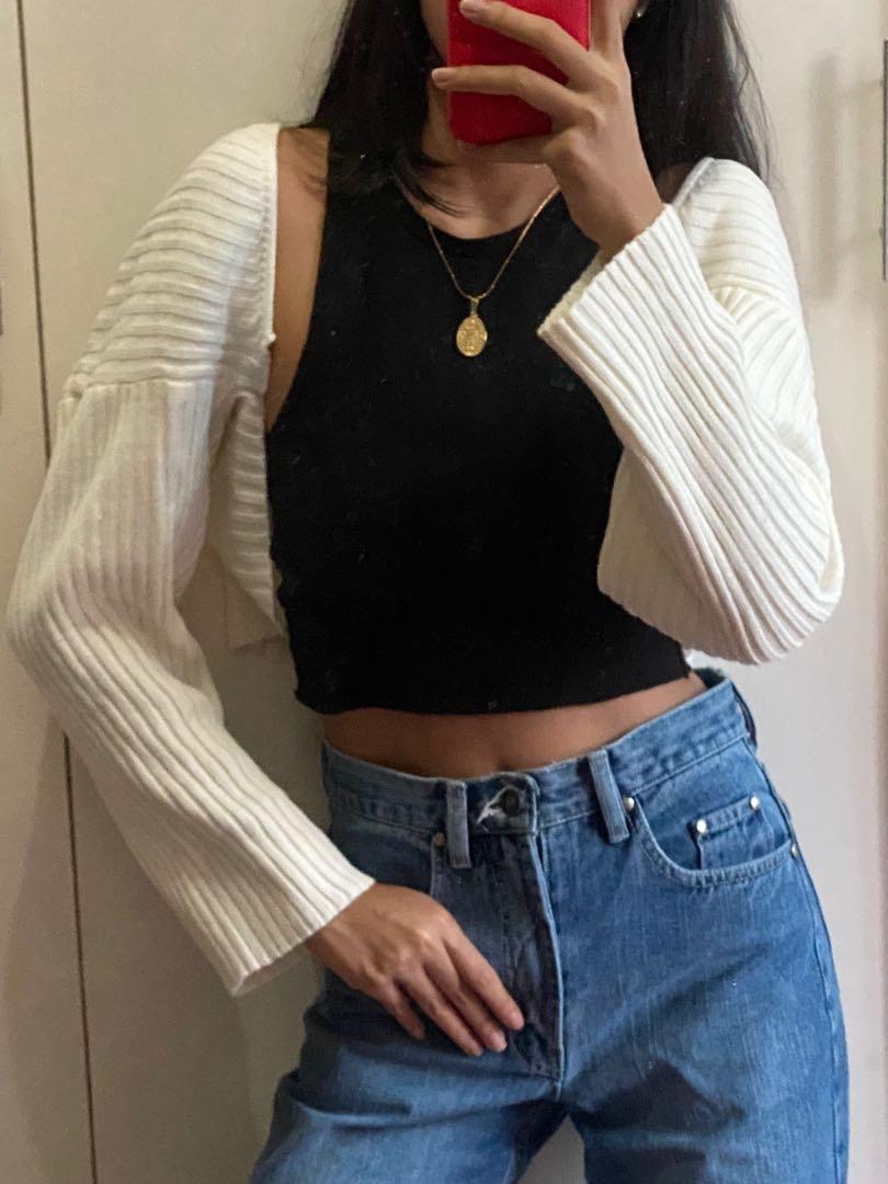 Crop top cardigan, Women's Fashion 