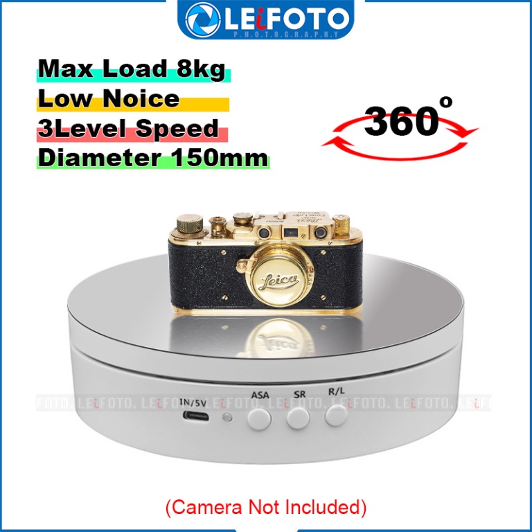 Electric Rotating Display Stand 190mm Mirror Plate, Photography