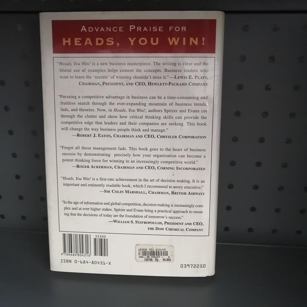 (English Book) Heads You WinHow The Best Companies Think, Hobbies
