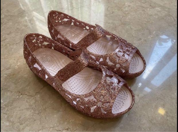 Girls Rose gold Crocs Sandals, Babies 