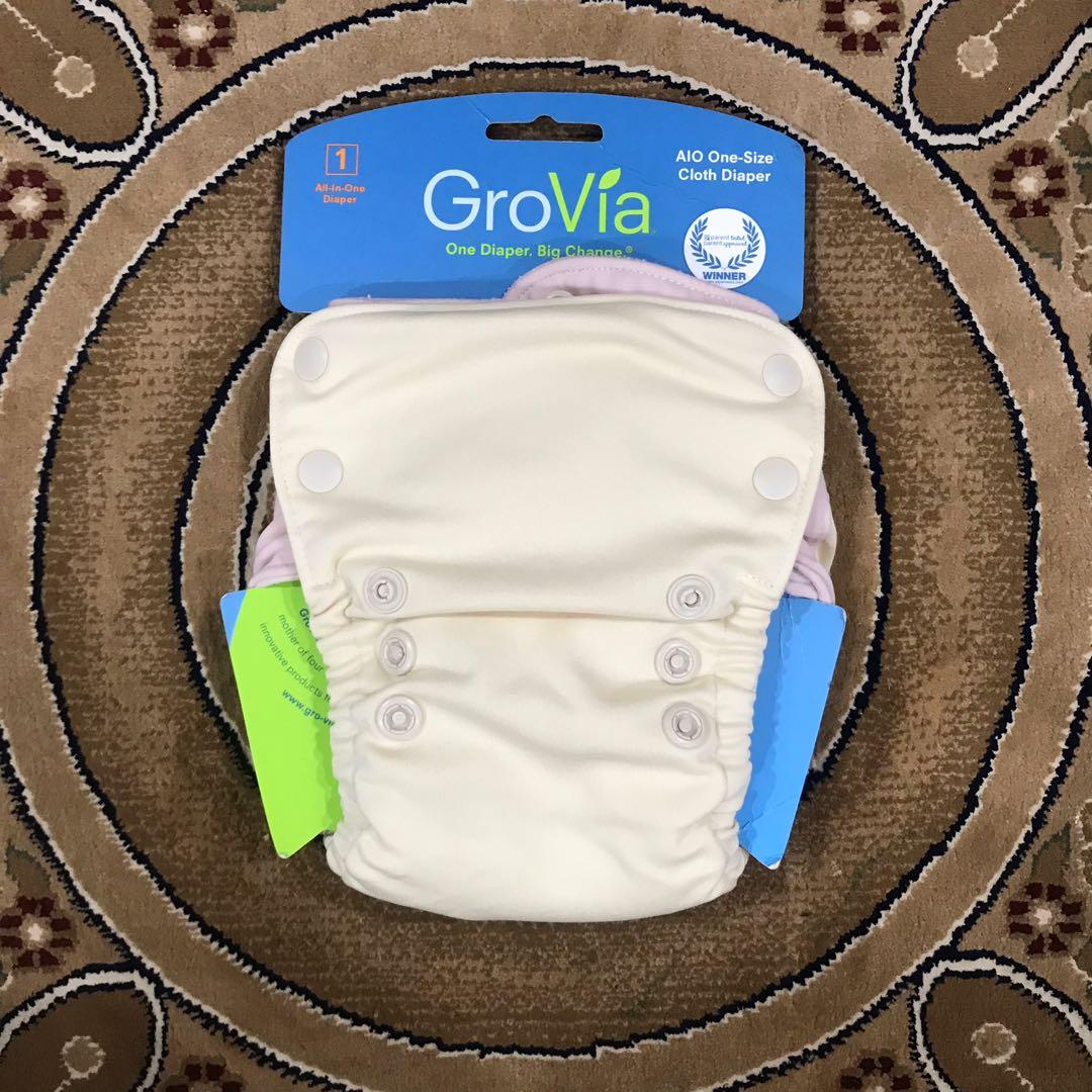 Grovia AIO Cloth Diaper Vanilla Babies Kids Bathing Changing