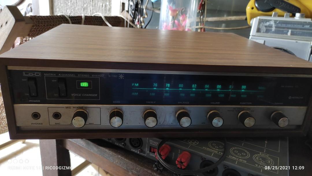 Hitachi s 130 vintage stereo receiver (Category: Soundbars, Speakers & Amplifiers) located in Quezon City. Submitted by ricodgizmo (Listing ID 1109988553, Image 3). Description: power 35 watts 100vac tuner fm japan standard 90mhz am phil standard 530 to 1600 mhz with phono and din inputs with orig speakers included.