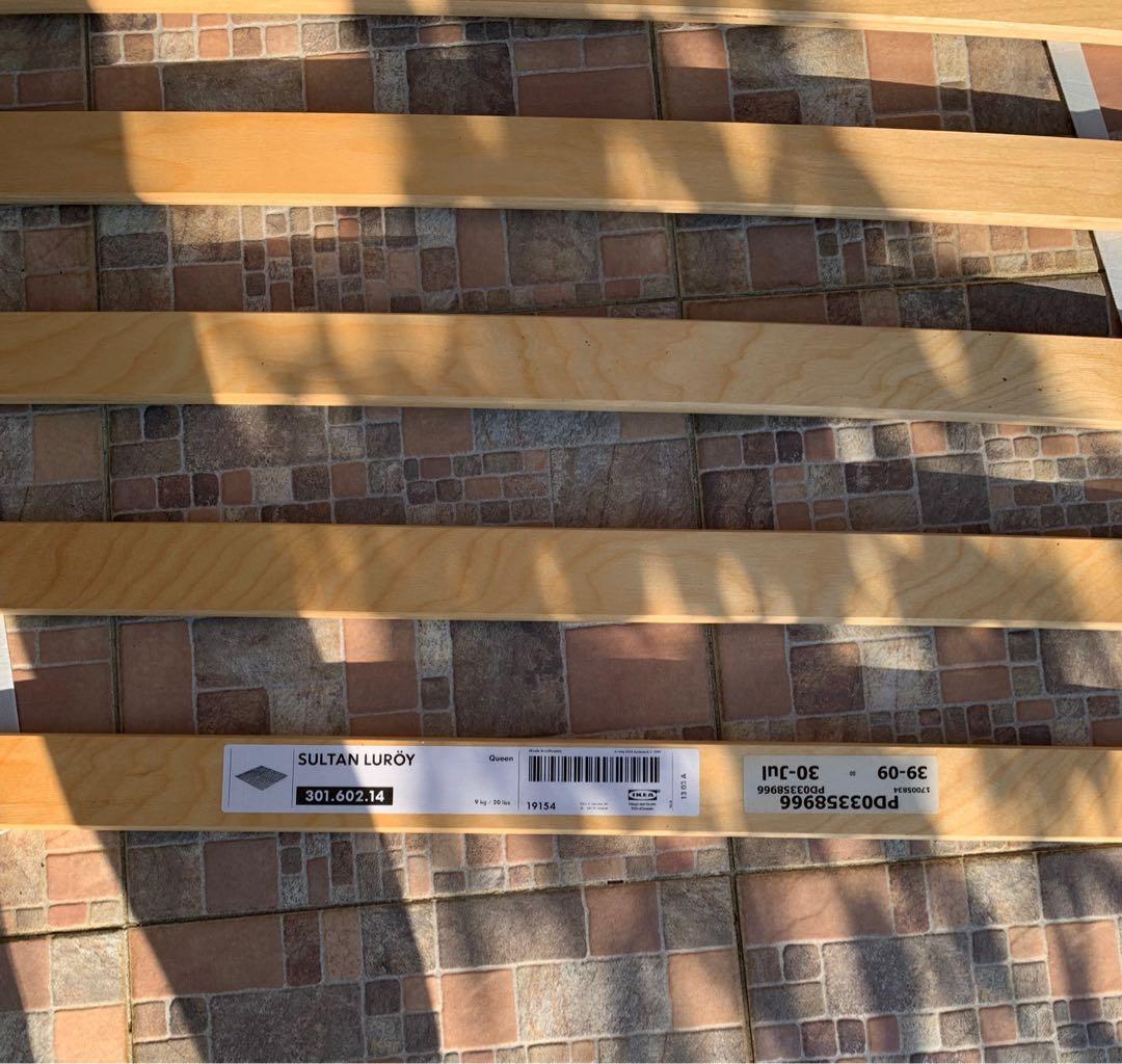 IKEA Sultan Luroy Queen Bed slatted base, Furniture & Home Living