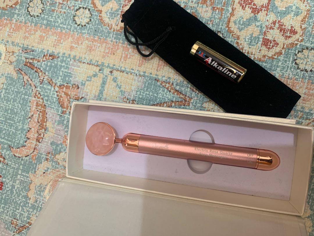 Jacquelle Electric Rose Quartz Face Massager, Kesehatan & Kecantikan