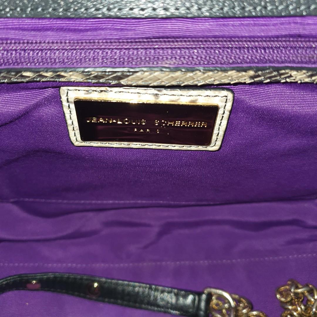 Authentic Jean-Louis Scherrer 2-way Leather Bag in Purple, Women's