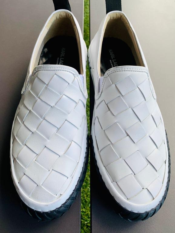 White woven clearance loafers