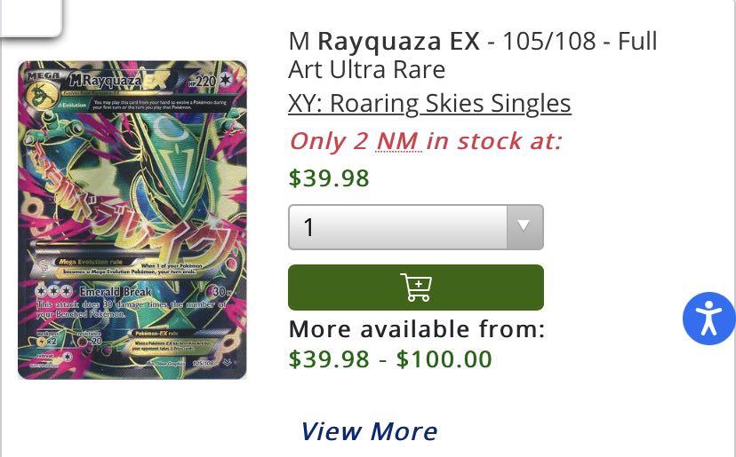Pokemon XY Roaring Skies Mega Rayquaza EX - 105/108 - Full Art