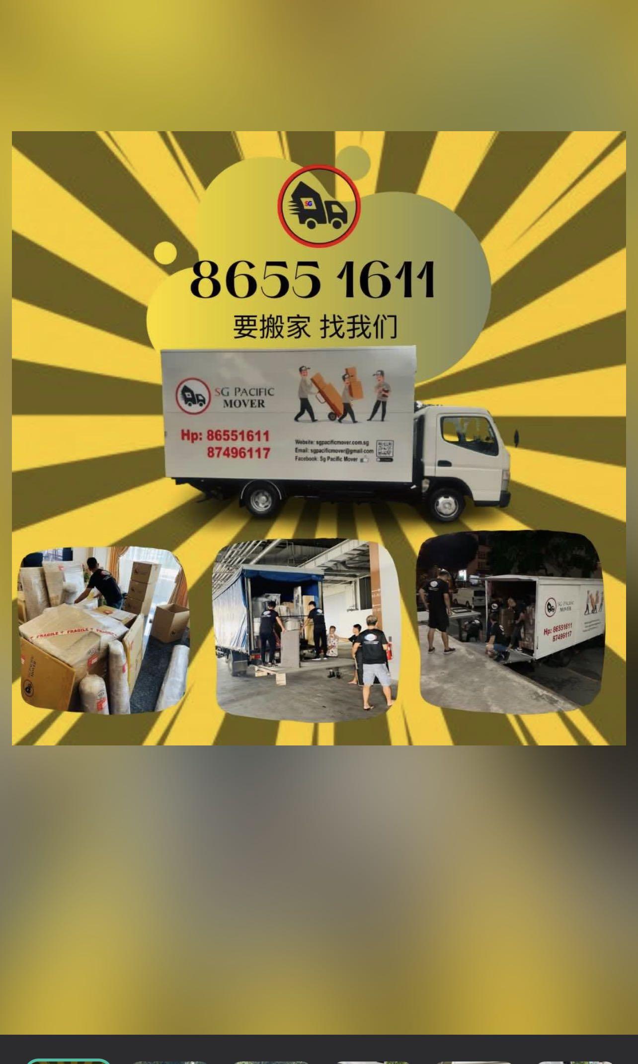 Mover Service Pacific SG (Category: House Moving) located in Singapore. Submitted by sgpacificmover (Listing ID 268452412, Image 1). Description: YOUR FIRST CHOICE MOVING PARTNER FOR RESIDENTIAL AND COMMERCIAL NEEDS Contact Andy @ +65 8655 1611 or +65 8749 6117 to find out more! SG PACIFIC MOVERS - More than 15 years of experience - #1 in speed and safety - Very experienced in handling tricky items such as pianos and office compactors - Dedicated