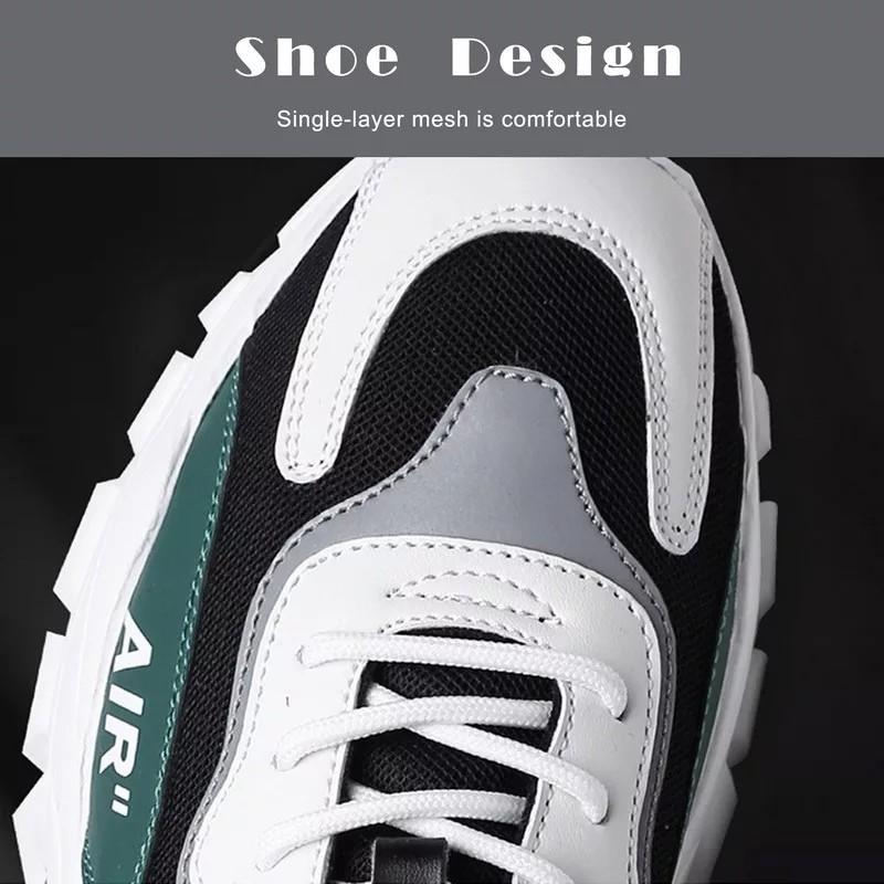 New Casual Men Clunky Sneakers Mesh Breathable Comfortable Sport