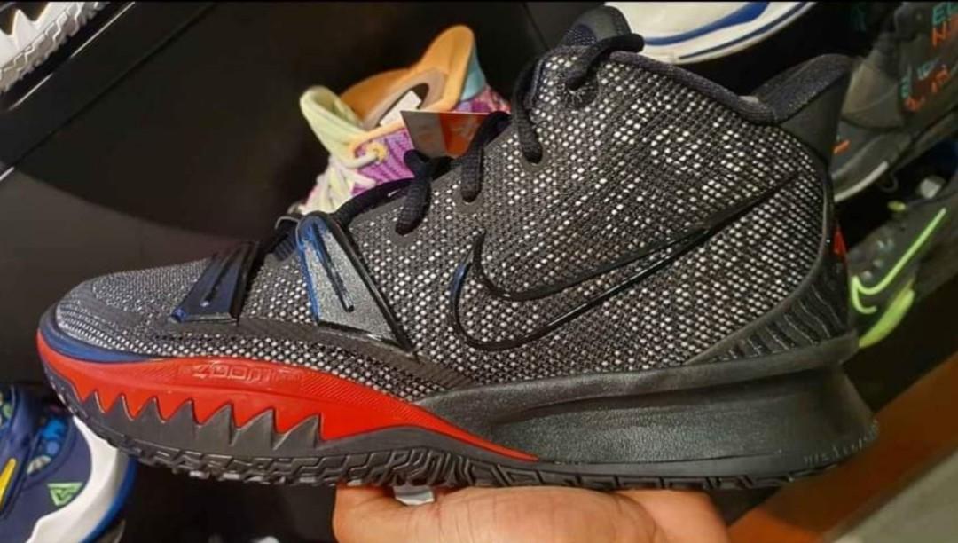 kyrie 7 shoes black and red