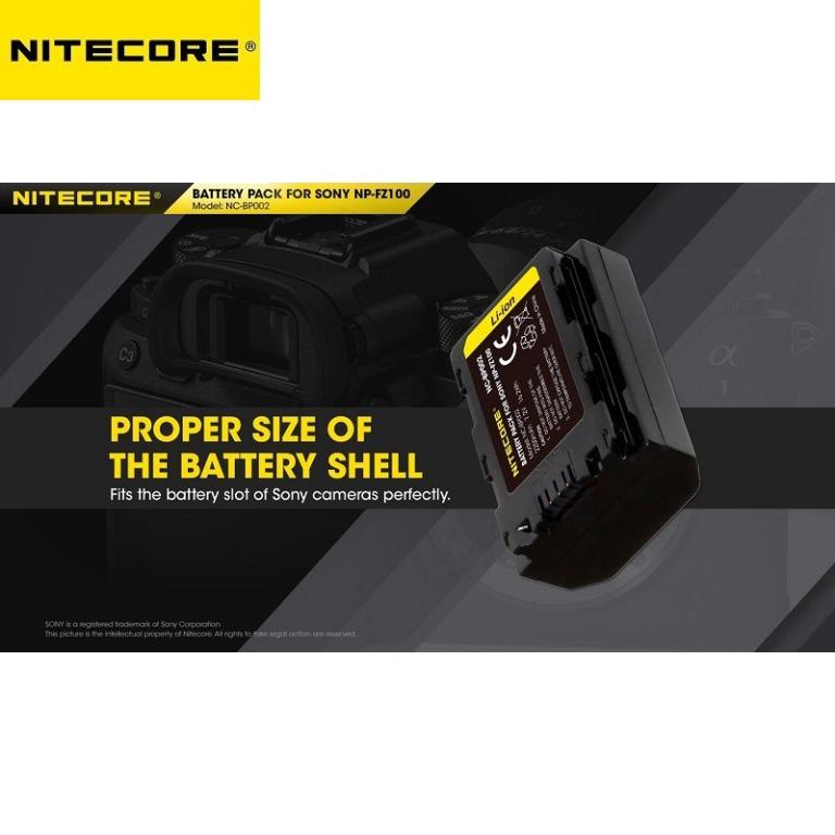 Nitecore NP-FZ100 Rechargeable Lithium Ion Battery (NC-BP002 For Sony)62863065781635113