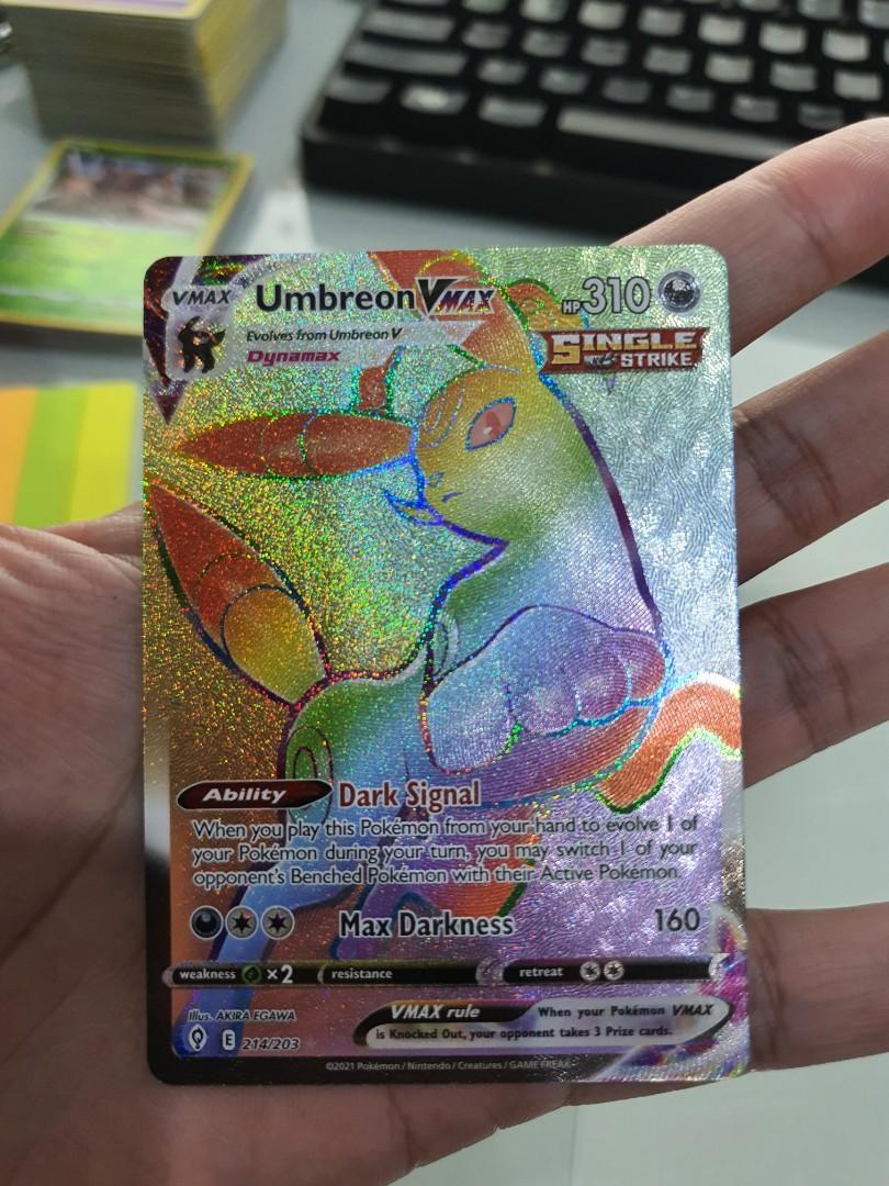 Pokemon evolving skies umbreon rainbow rare, Hobbies & Toys, Toys