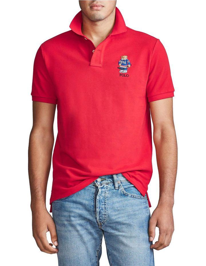 Polo Ralph Lauren Custom Slim Fit Polo Bear Men s Fashion Tops