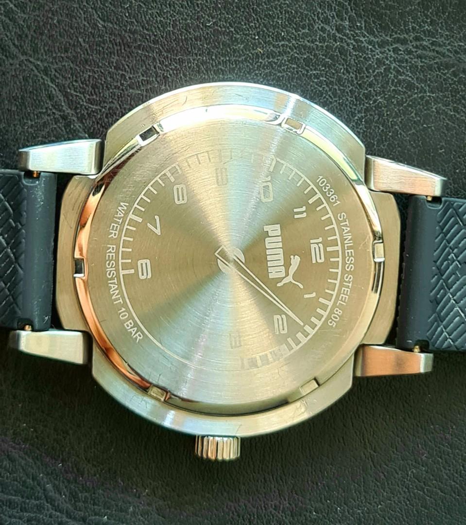Puma stainless steel 805 water resistant 10 atm hot sale